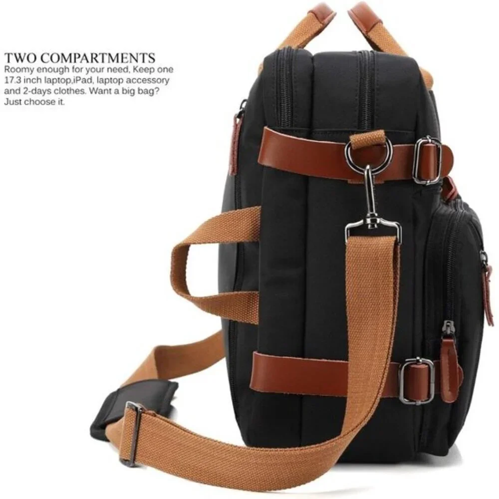 Convertible Backpack Messenger Shoulder Bag Laptop Case Handbag Business 17.3 in